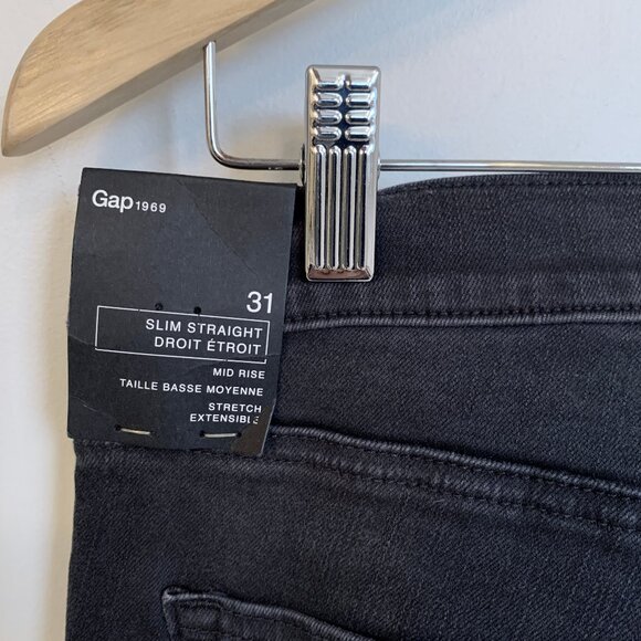 Gap Resolution Slim Straight Black Stonewash 31 Reg jeans - Picture 6 of 8